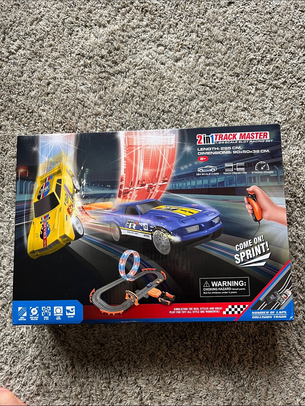 2-in-1 Track Master Racing Set - Blue & Yellow